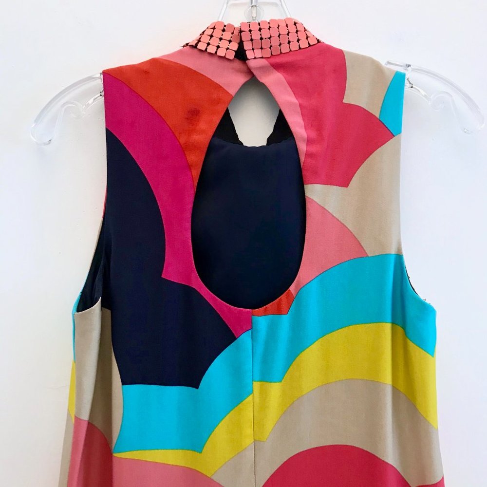 Trina Turk Embellished Neck Rainbow Dress Multi - Picture 5 of 8